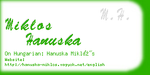 miklos hanuska business card